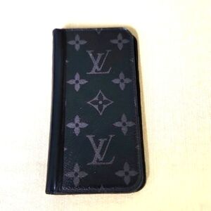LOUIS VUITTON Monogram Eclipse Canvas iPhone X FolioCase Black/Grey